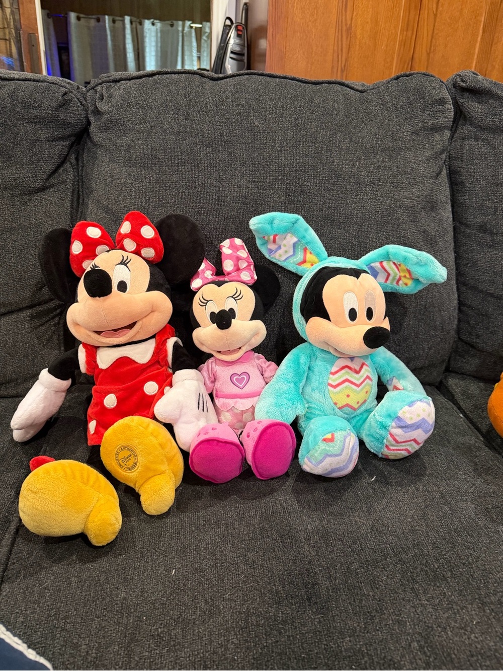 Disney Plush Minnie & Mickey Trio - Red, Pink, Teal, Yellow